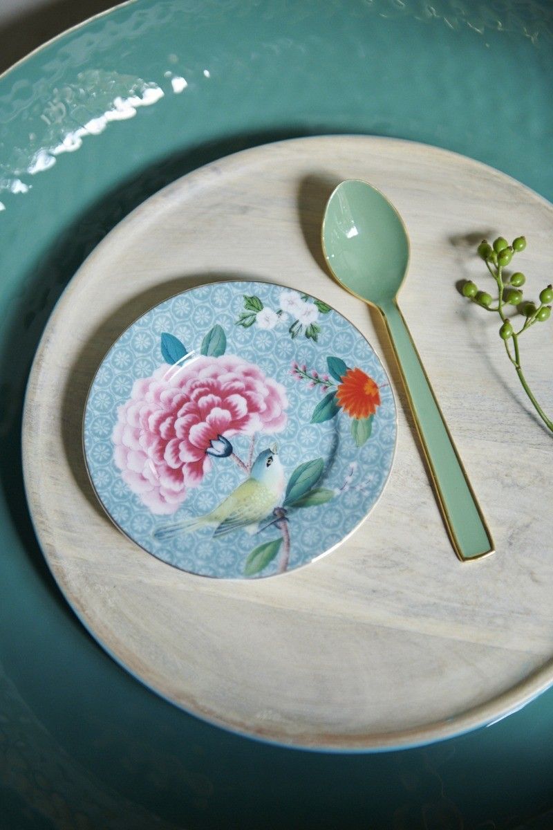 Ξύλινο επισμαλτωμένο πιάτο Blushing Birds