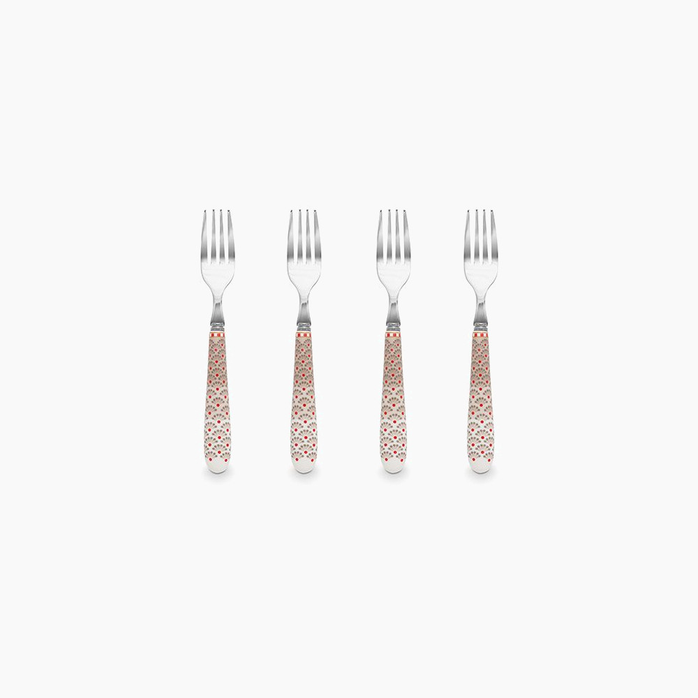 Πιρούνια για κέικ Floral Khaki (σετ 4 τεμαχίων)