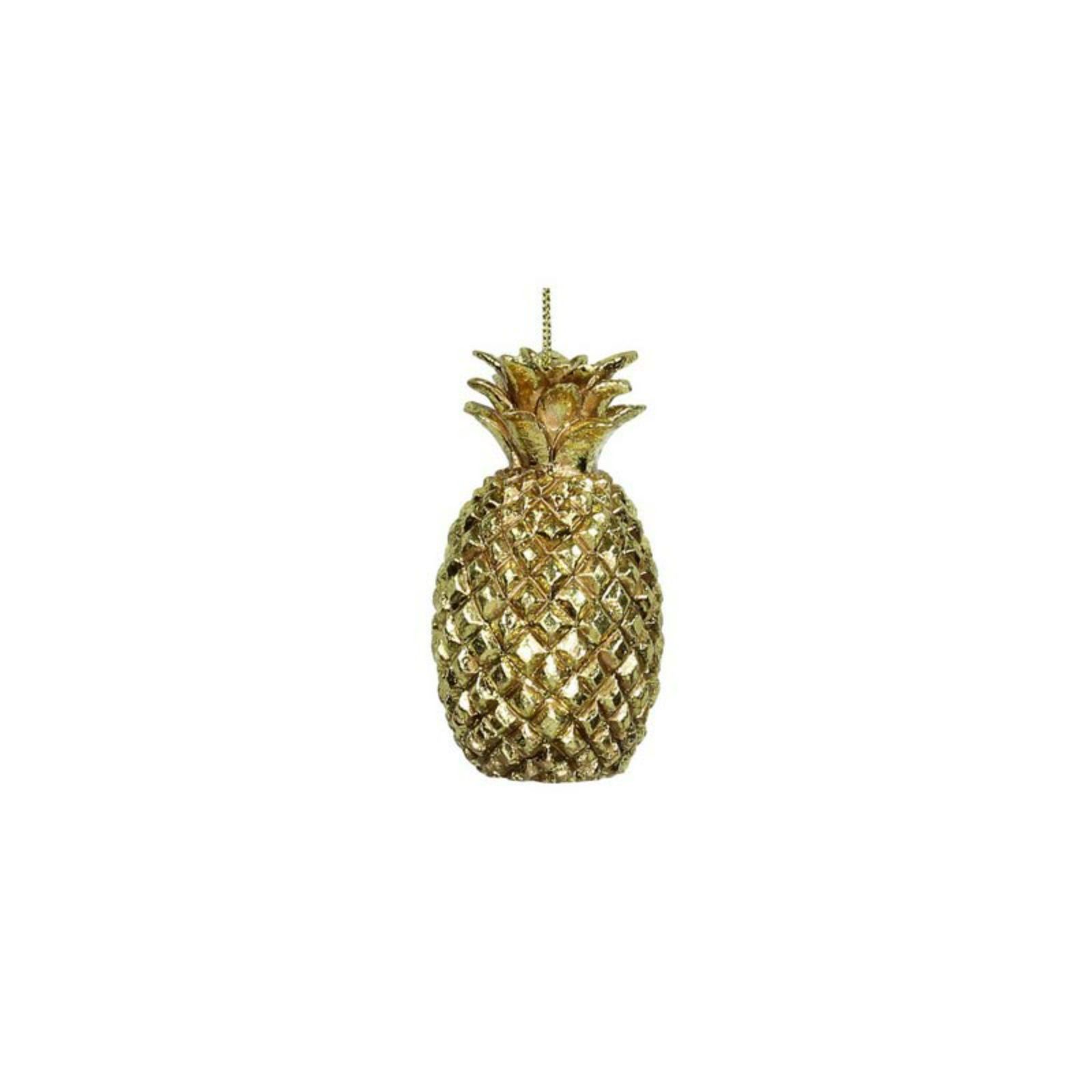 Supergreens Στολίδι Χριστουγεννιάτικο "Pineapple" Πολυρεζίνη Χρυσό.