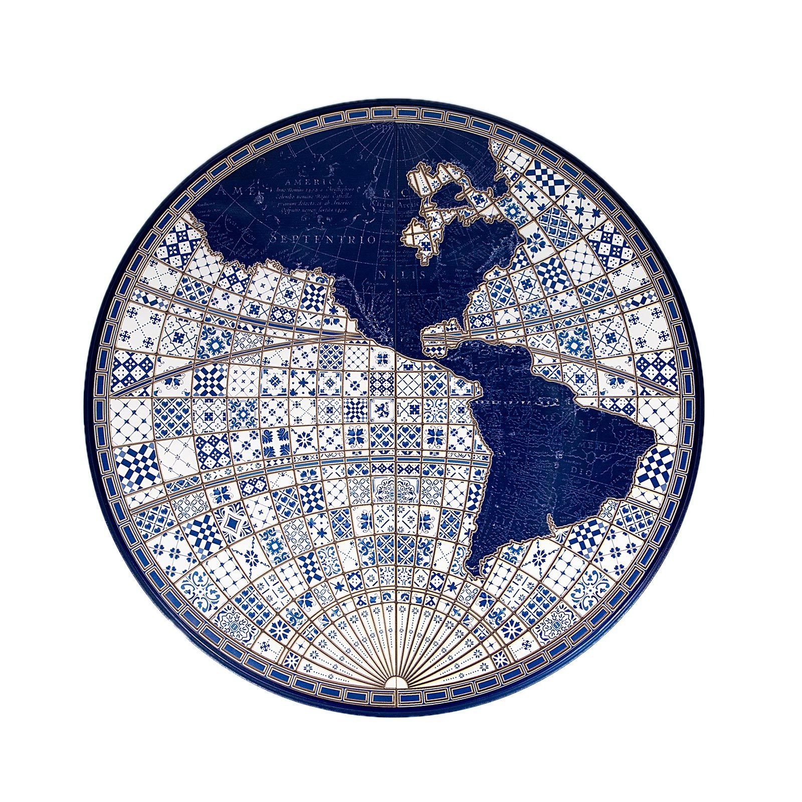 Supergreens Πίνακας Χάρτης Στρογγυλός Μπλε Ø125 εκ.