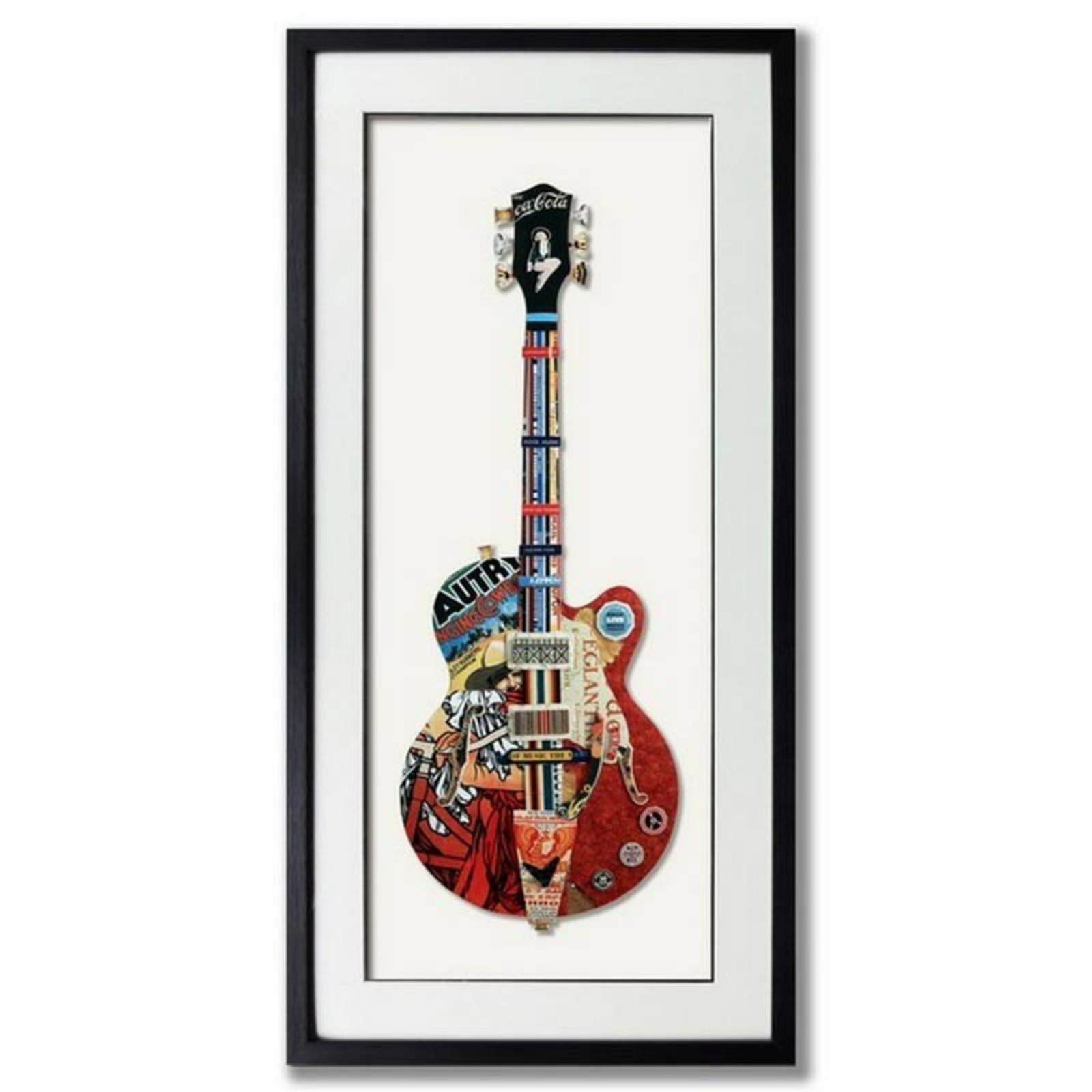 Supergreens Πίνακας Κολάζ Κιθάρα Κόκκινη 50x100 εκ.