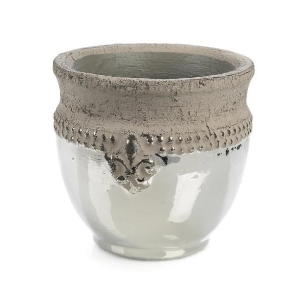 Supergreens Βάζο Κεραμικό Silver 19,5 εκ.