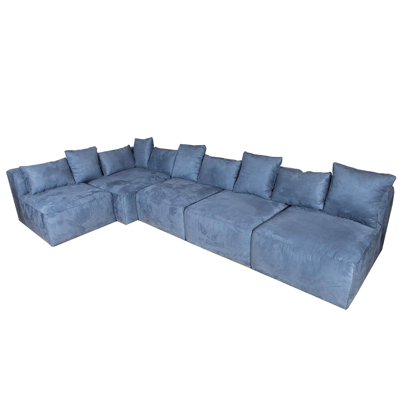 Supergreens Καναπές Modular Μπλε 395x100x70 εκ.