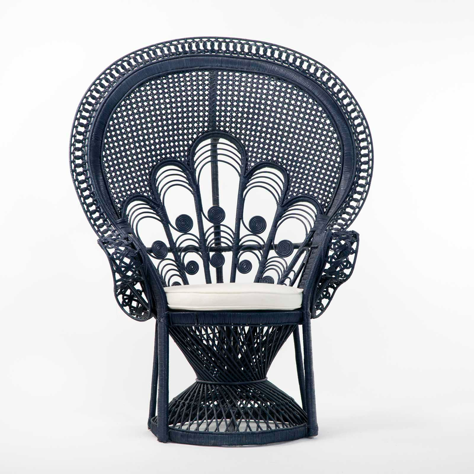 Supergreens Πολυθρόνα "Emanuela"  Ρατάν Μπλέ 110x73x150 εκ.