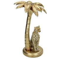 Supergreens Κηροπήγιο Πολυρεζίνη Λεοπάρδαλη Χρυσό 26,5 εκ.