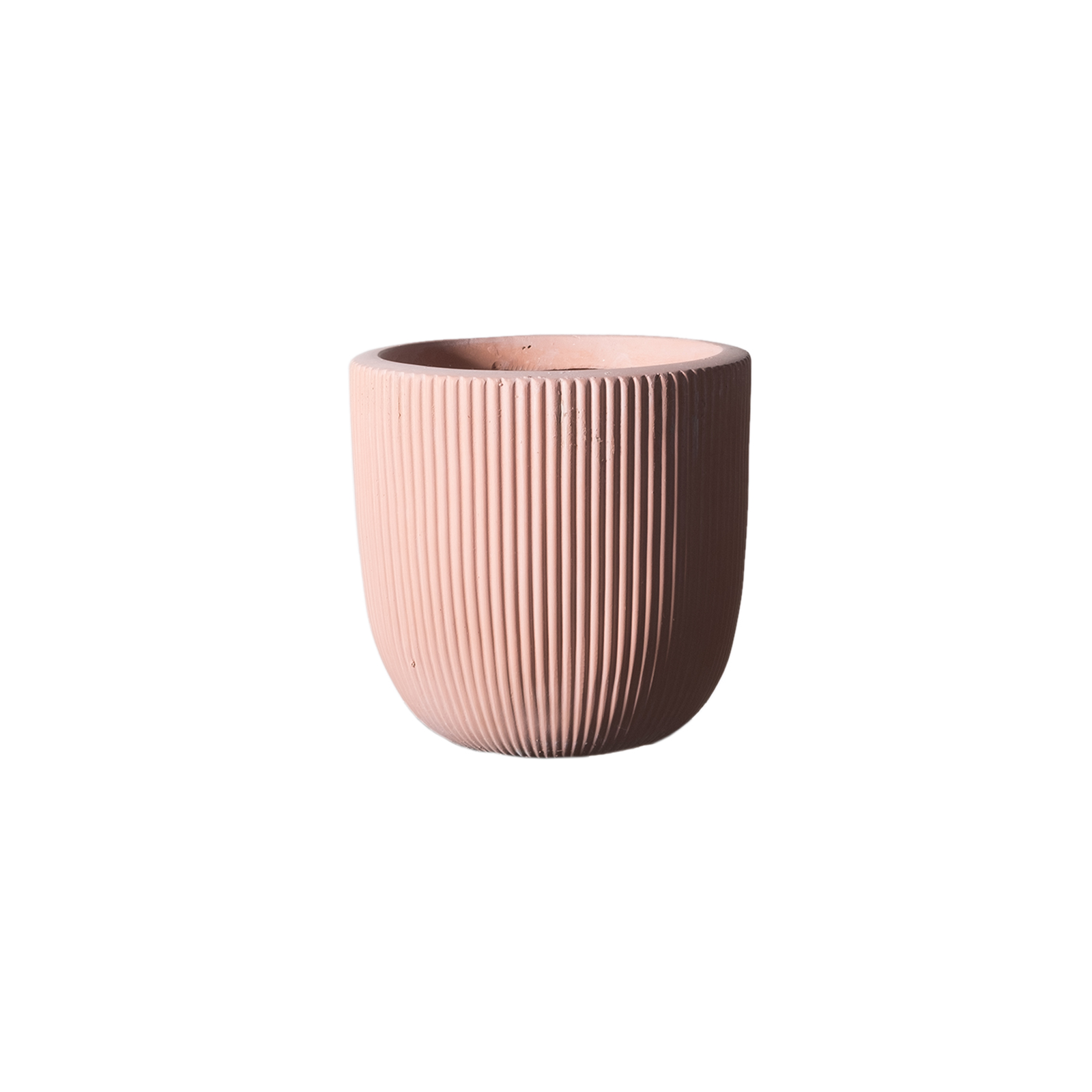 Supergreens Γλάστρα Πήλινη Στρογγυλή ''Stripe'' Σομόν M 31x31x28 εκ.