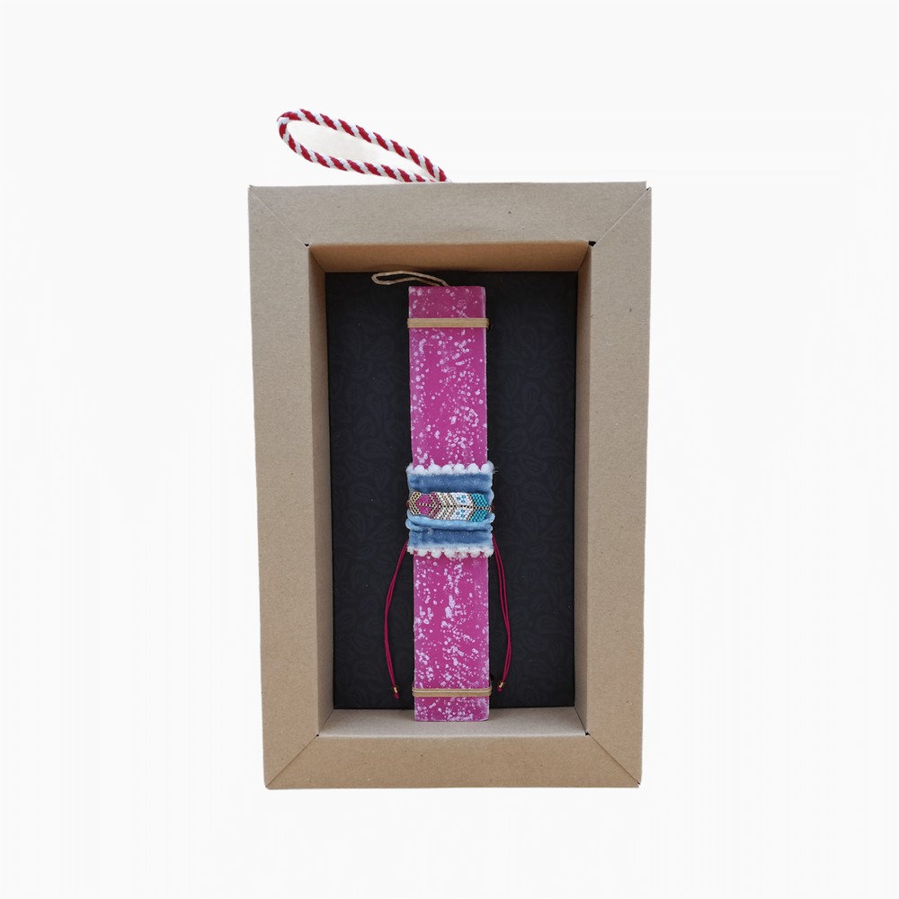 Pink Candle with Necklace