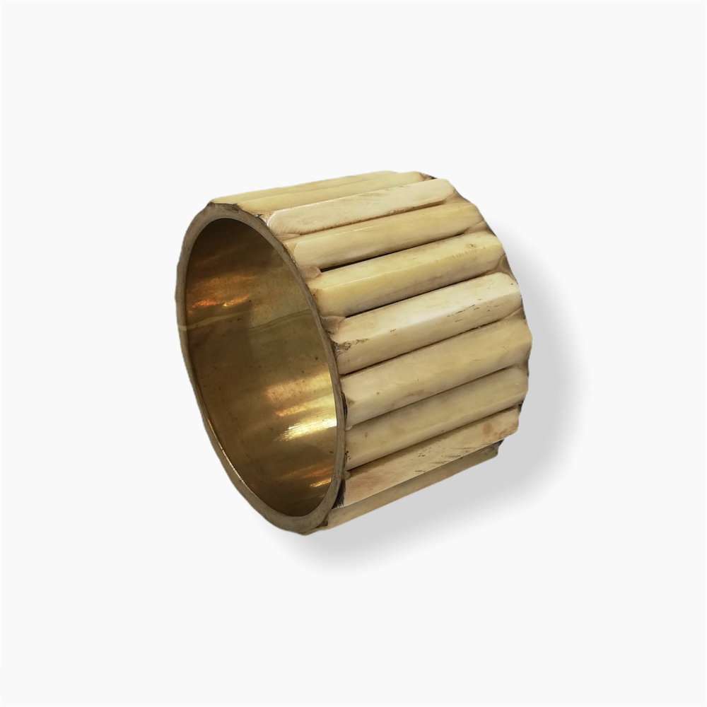 Ivory Bracelet with Gold Metal Structure
