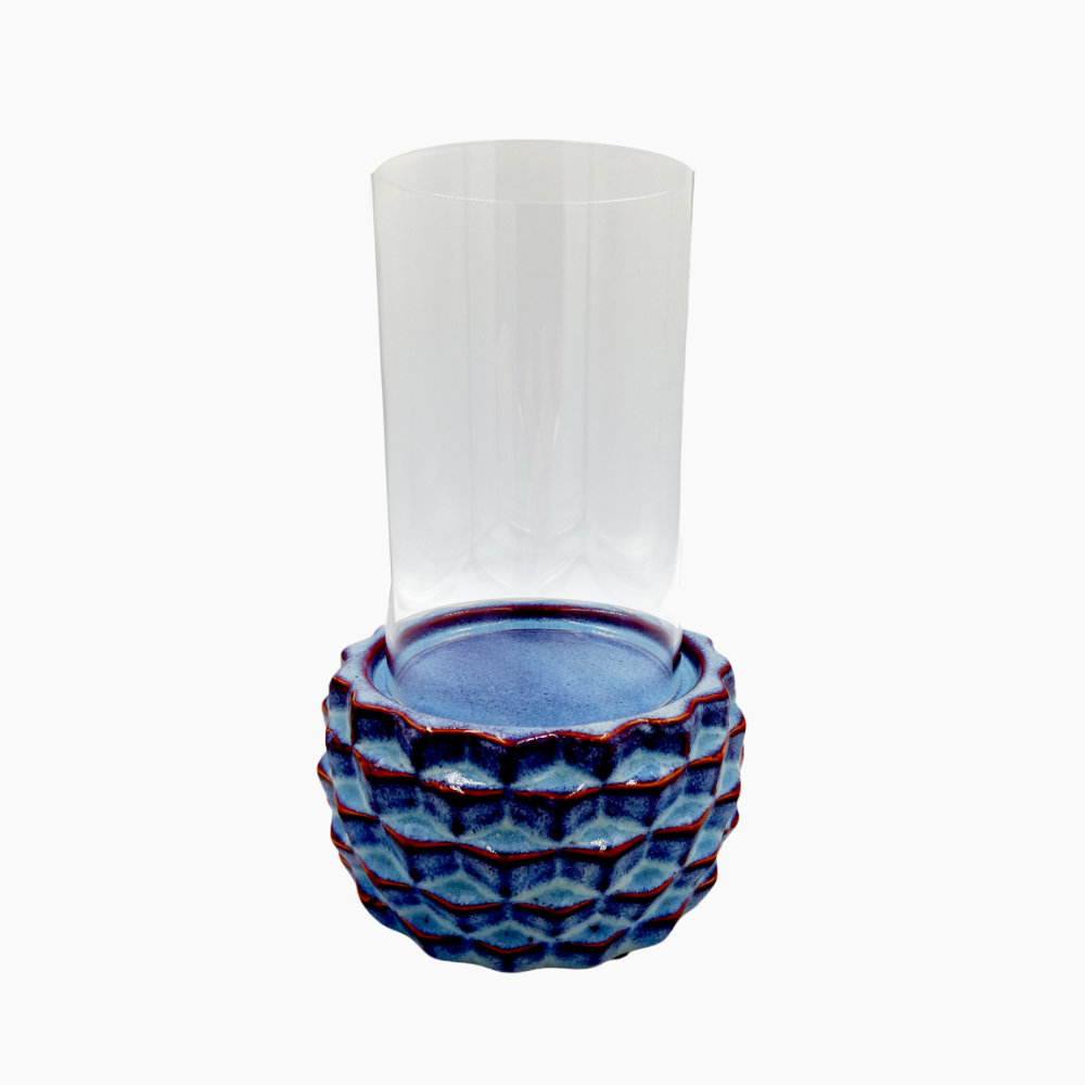 Κεραμικό Κηροπήγιο Sky Blue with Terracota