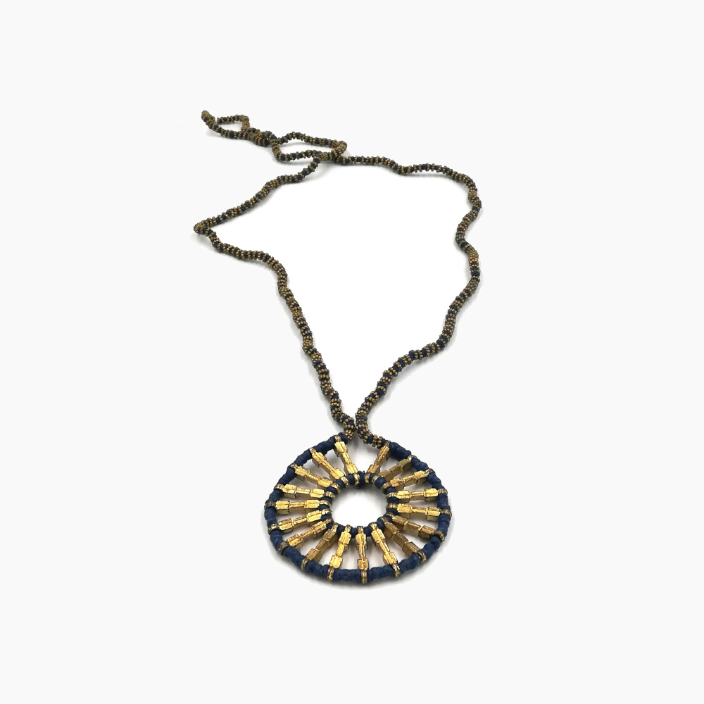 Blue & Gold Metallic Necklace