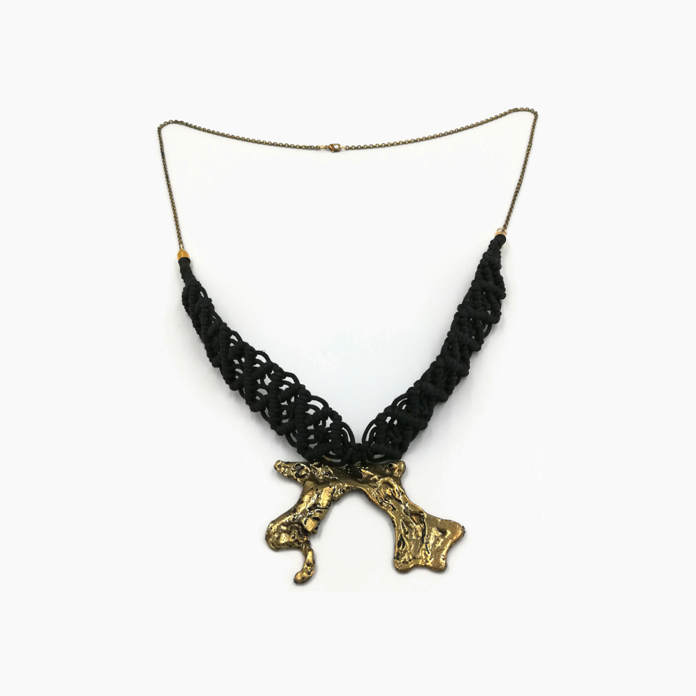 Black with Gold Pendant